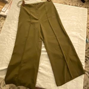 Express olive Green Cropped Wide Leg Pants